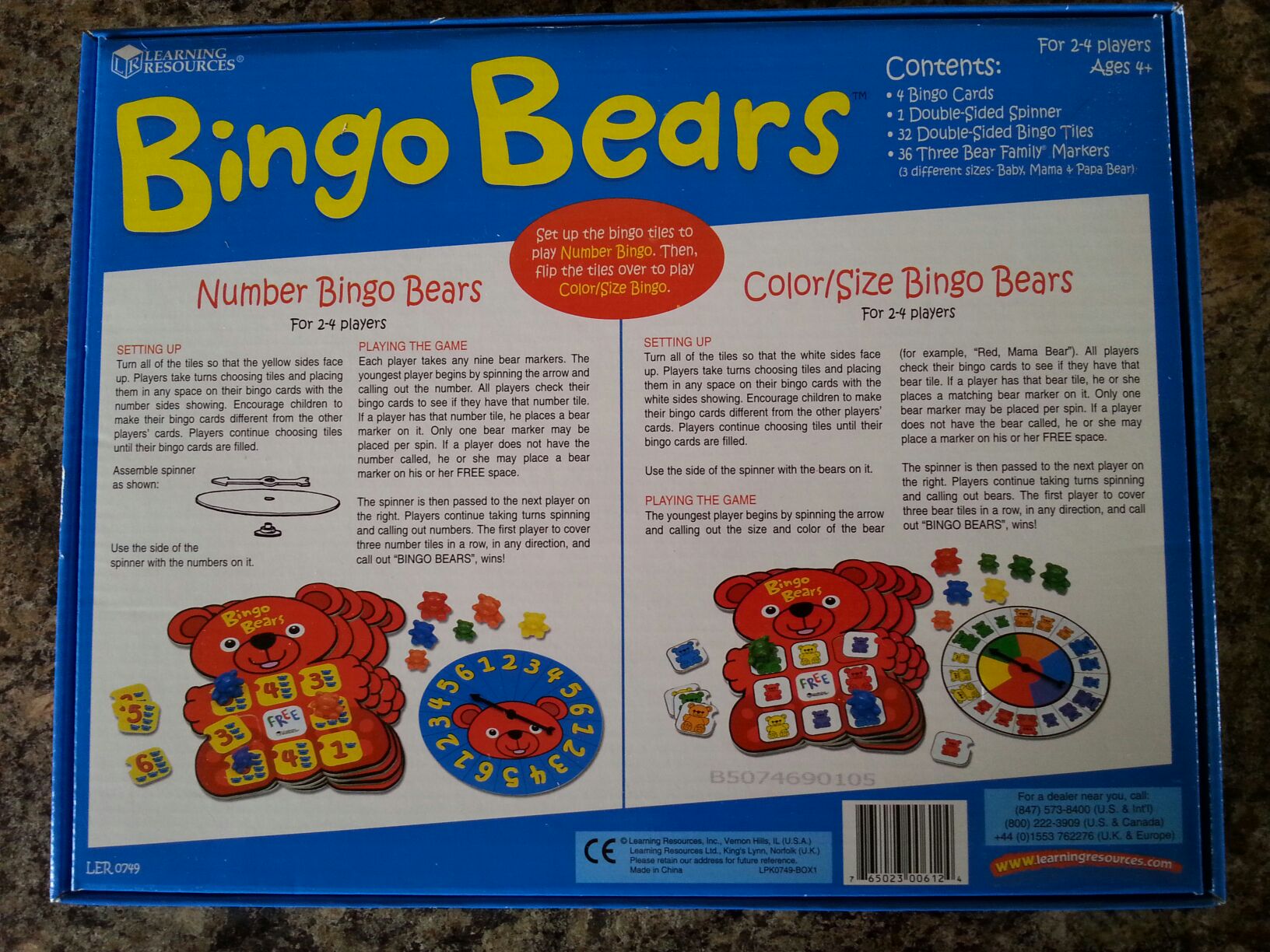 Bingo Bears  (2-4) board game collectible [Barcode 765023006124] - Main Image 2