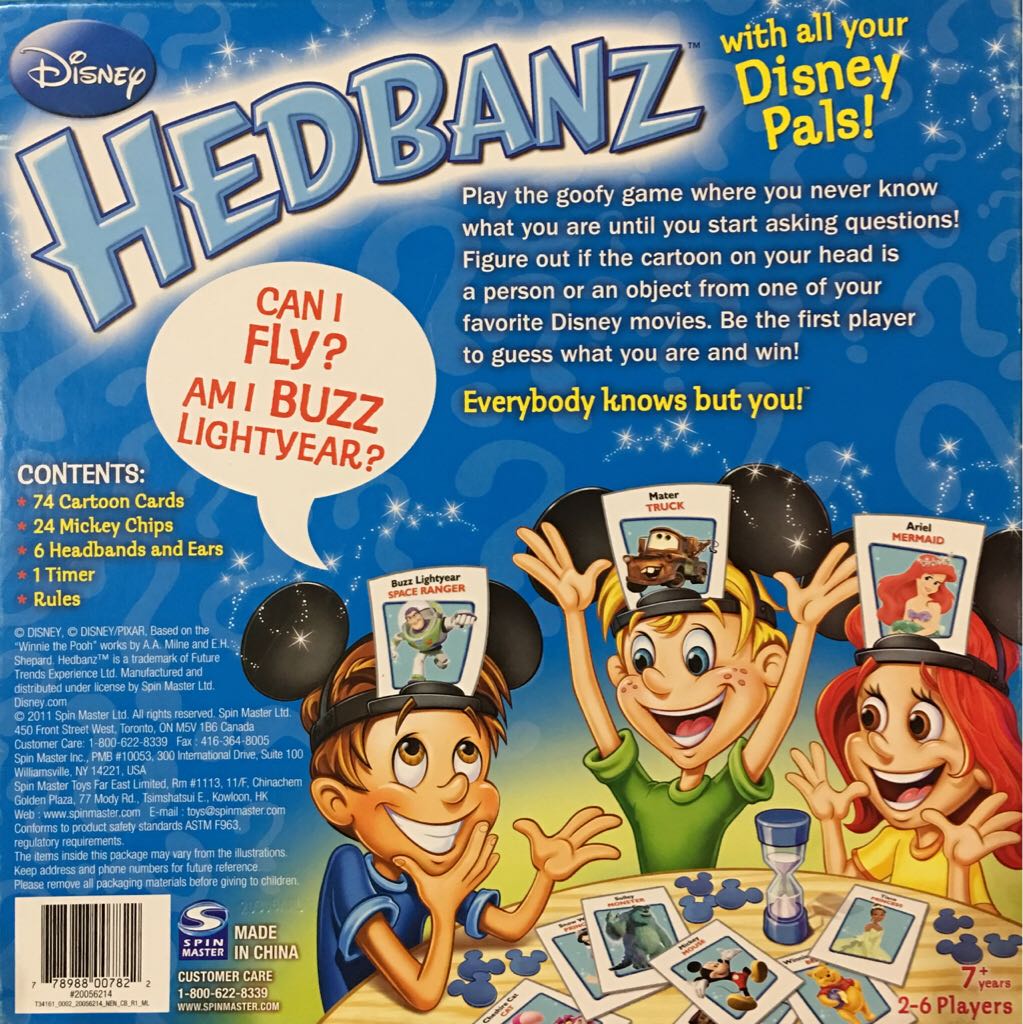 Hedbanz: Disney  (2-6) board game collectible [Barcode 778988007822] - Main Image 2