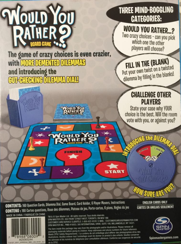 Would You Rather...? Board Game  (3+) board game collectible [Barcode 778988080092] - Main Image 2