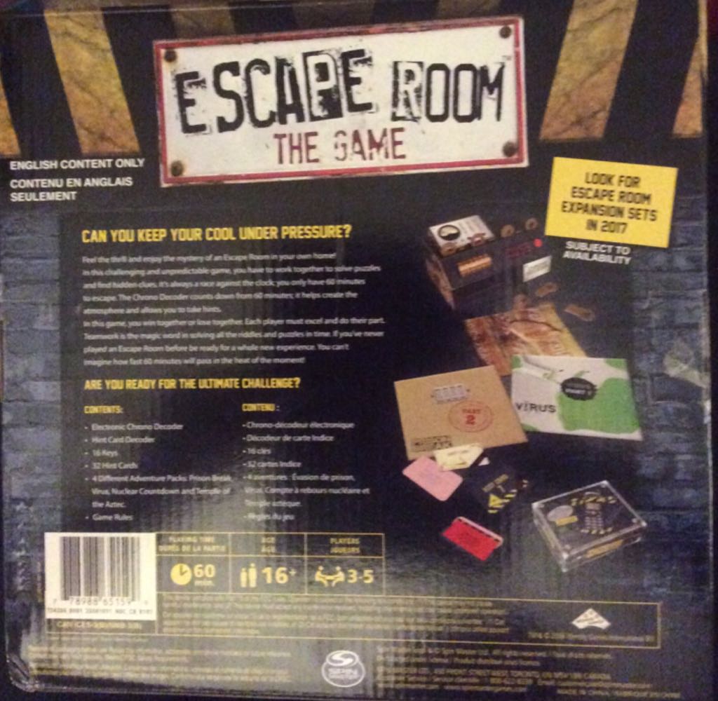 Escape Room  (3-5) board game collectible [Barcode 778988651599] - Main Image 2
