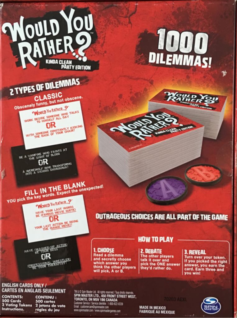 Would You Rather...?  (3+) board game collectible [Barcode 778988657676] - Main Image 2