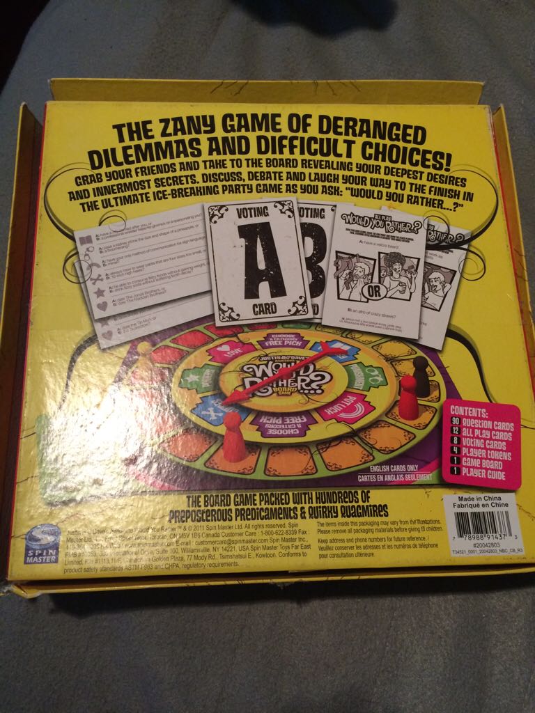 Justin And Dave’s Awesome Would You Rather? Board Game  (3+) board game collectible [Barcode 778988914373] - Main Image 2