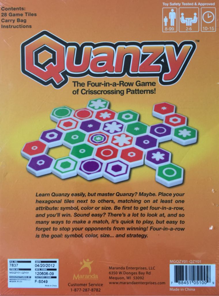 Quanzy  (6) board game collectible [Barcode 788451051009] - Main Image 2
