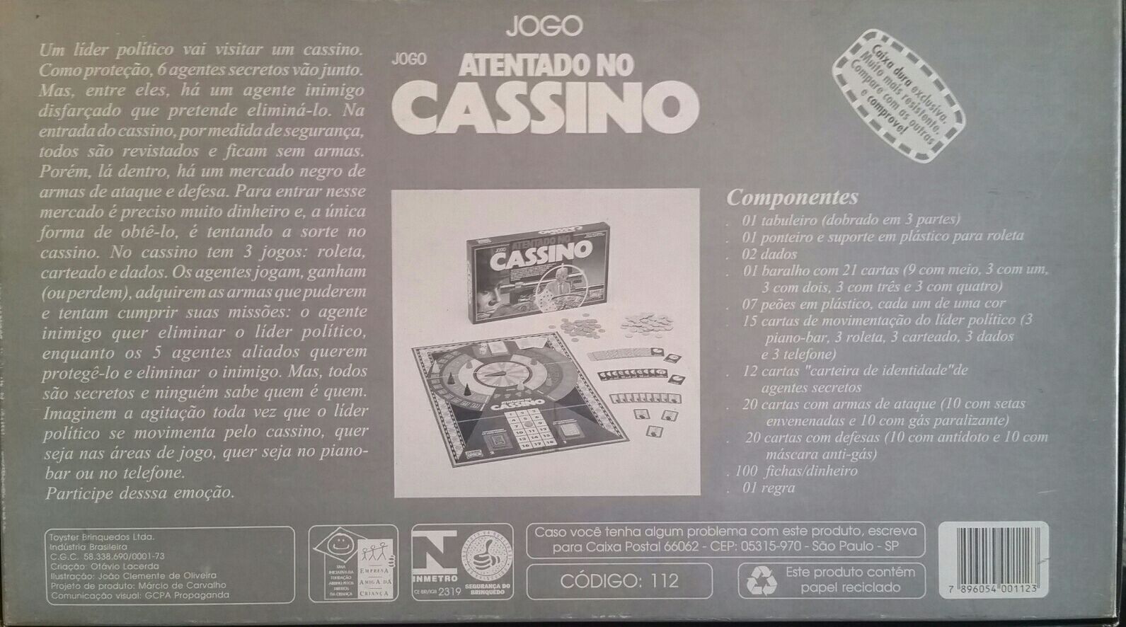 Atentado no Cassino  (3-6) board game collectible [Barcode 7896054001123] - Main Image 2