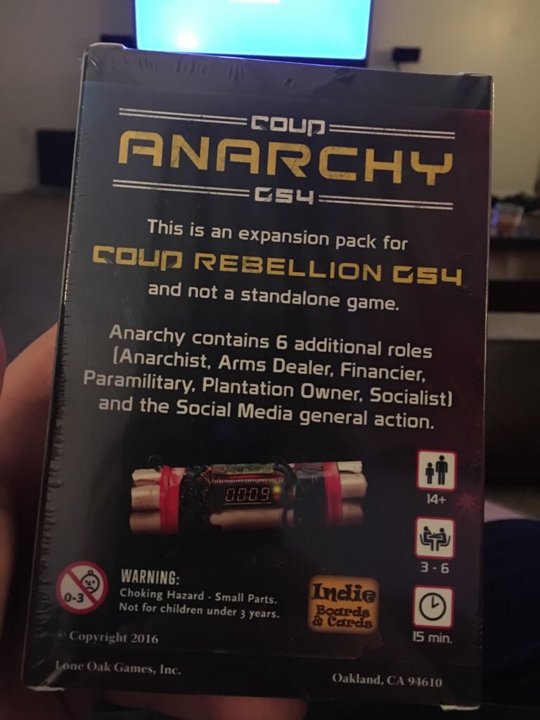 Coup G54 Anarchy  board game collectible [Barcode 792273251240] - Main Image 2