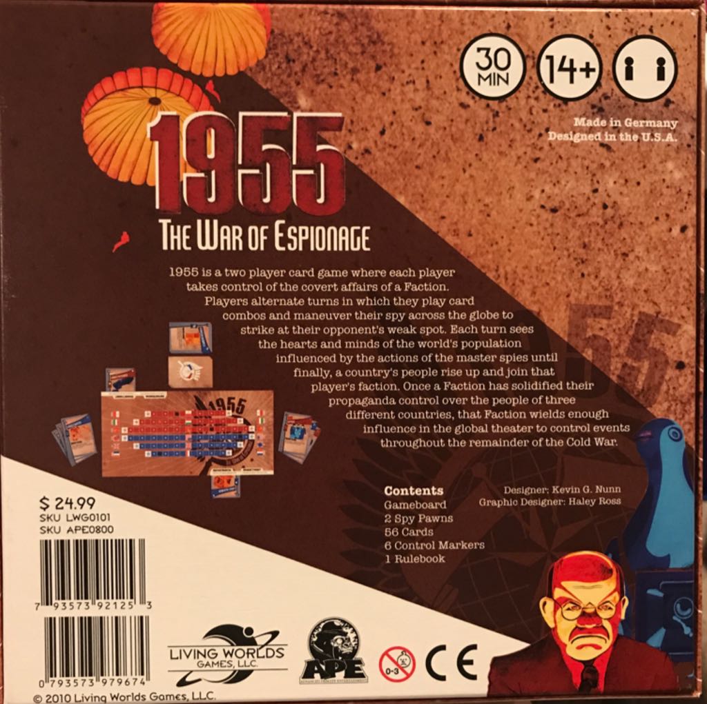 1955: The War of Espionage  (2) board game collectible [Barcode 793573921253] - Main Image 2