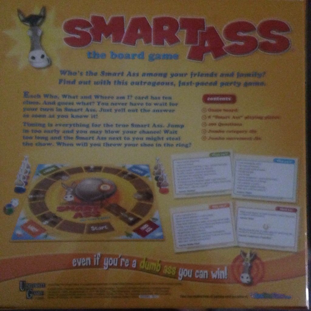 Smart Ass  (2-8) board game collectible [Barcode 794764013603] - Main Image 2