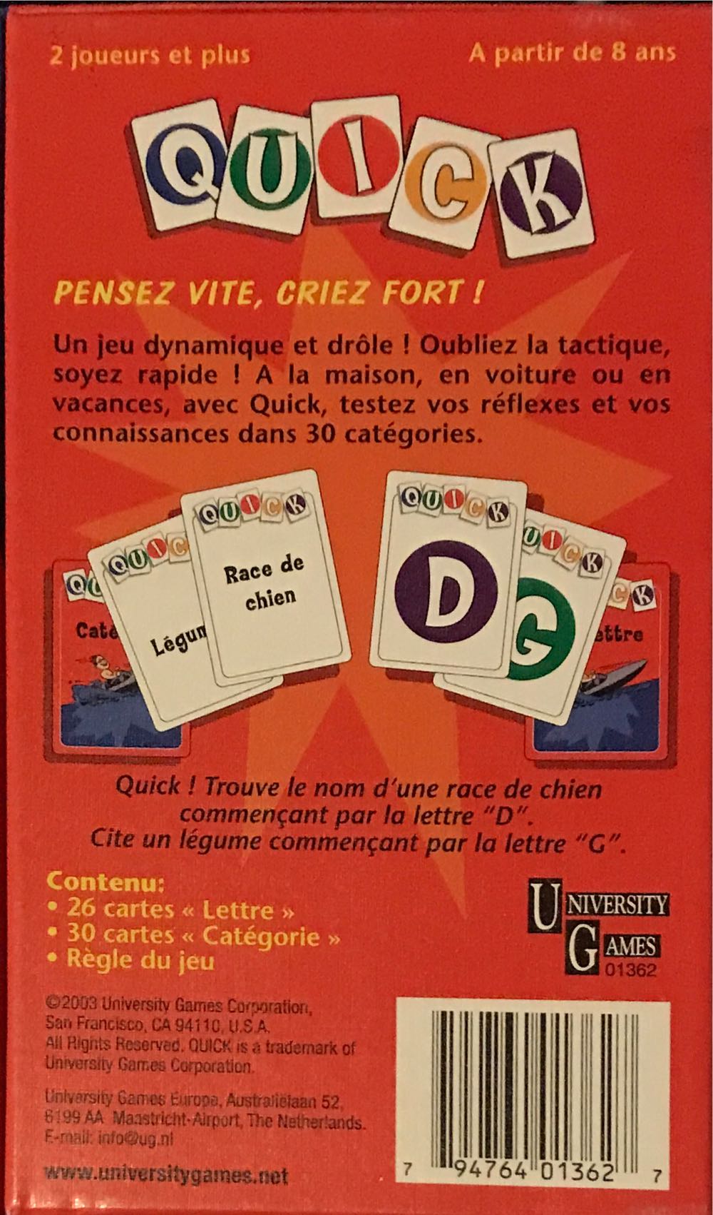 Quick  (2+) board game collectible [Barcode 794764013627] - Main Image 3