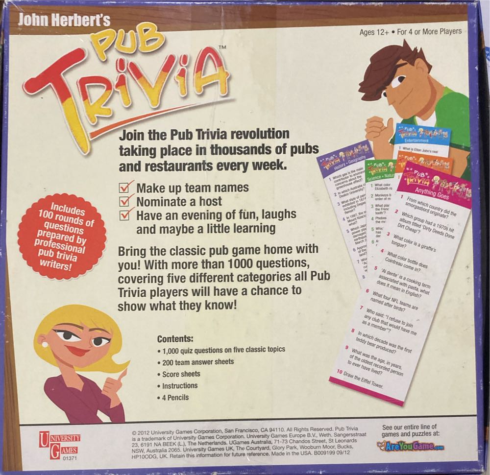 Pub Trivia   (4+) board game collectible [Barcode 794764013719] - Main Image 2