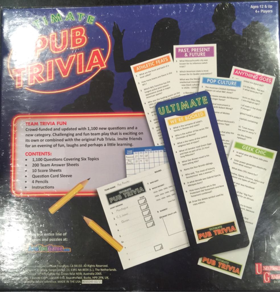 Ultimate Pub Trivia  (4+) board game collectible [Barcode 794764013795] - Main Image 2
