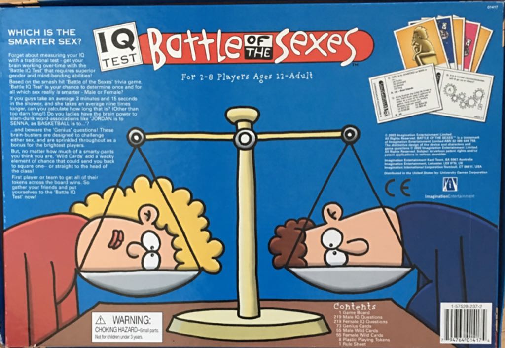 Battle Of The Sexes   (2-8) board game collectible [Barcode 794764014174] - Main Image 2