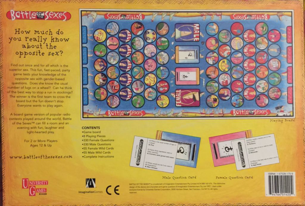 Battle of the Sexes  (2+) board game collectible [Barcode 794764014204] - Main Image 2