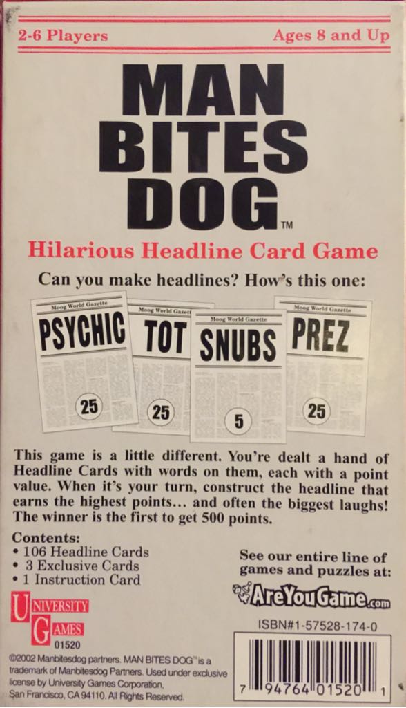 Man Bites Dog  (2-6) board game collectible [Barcode 794764015201] - Main Image 2