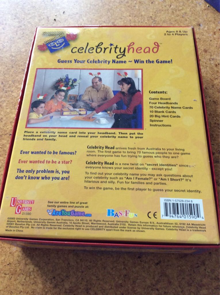Celebrity Head  (2-4) board game collectible [Barcode 794764015904] - Main Image 2
