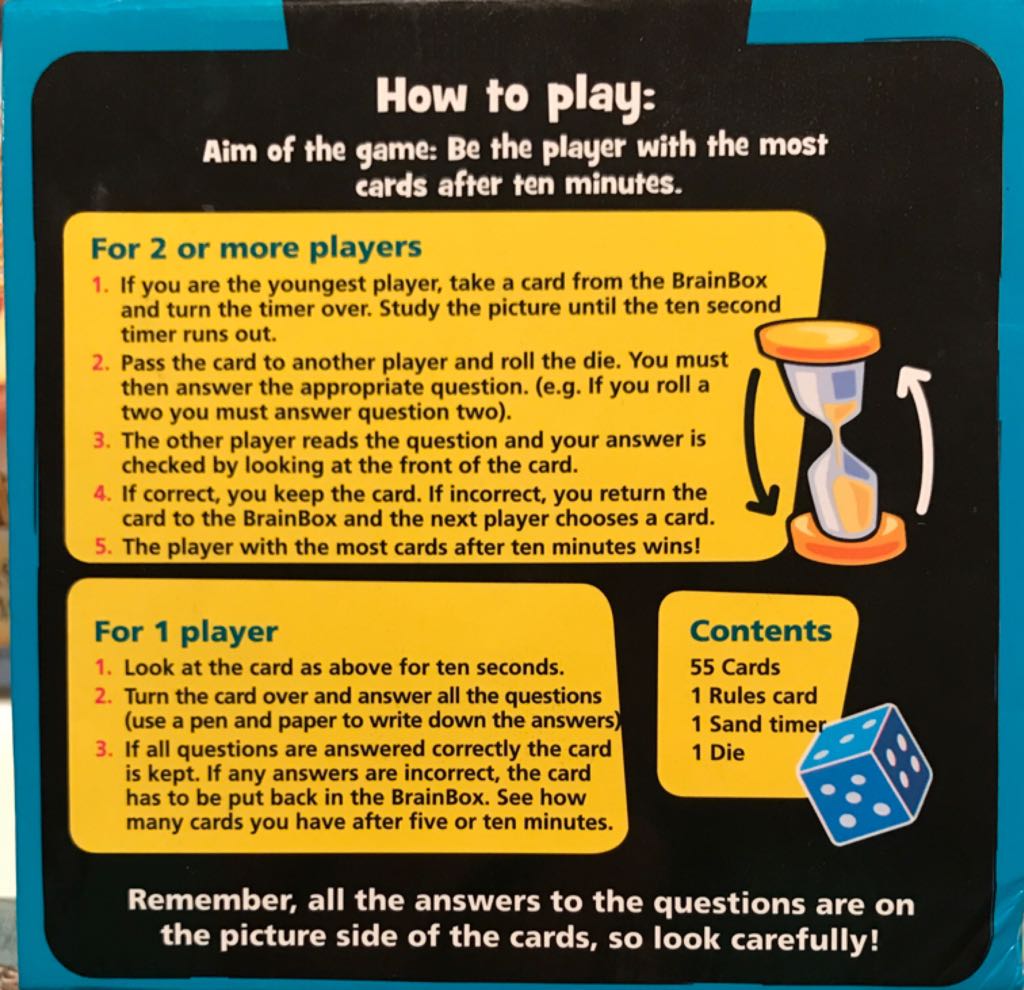 Brain Box: Chicago  (1+) board game collectible [Barcode 794764017649] - Main Image 2