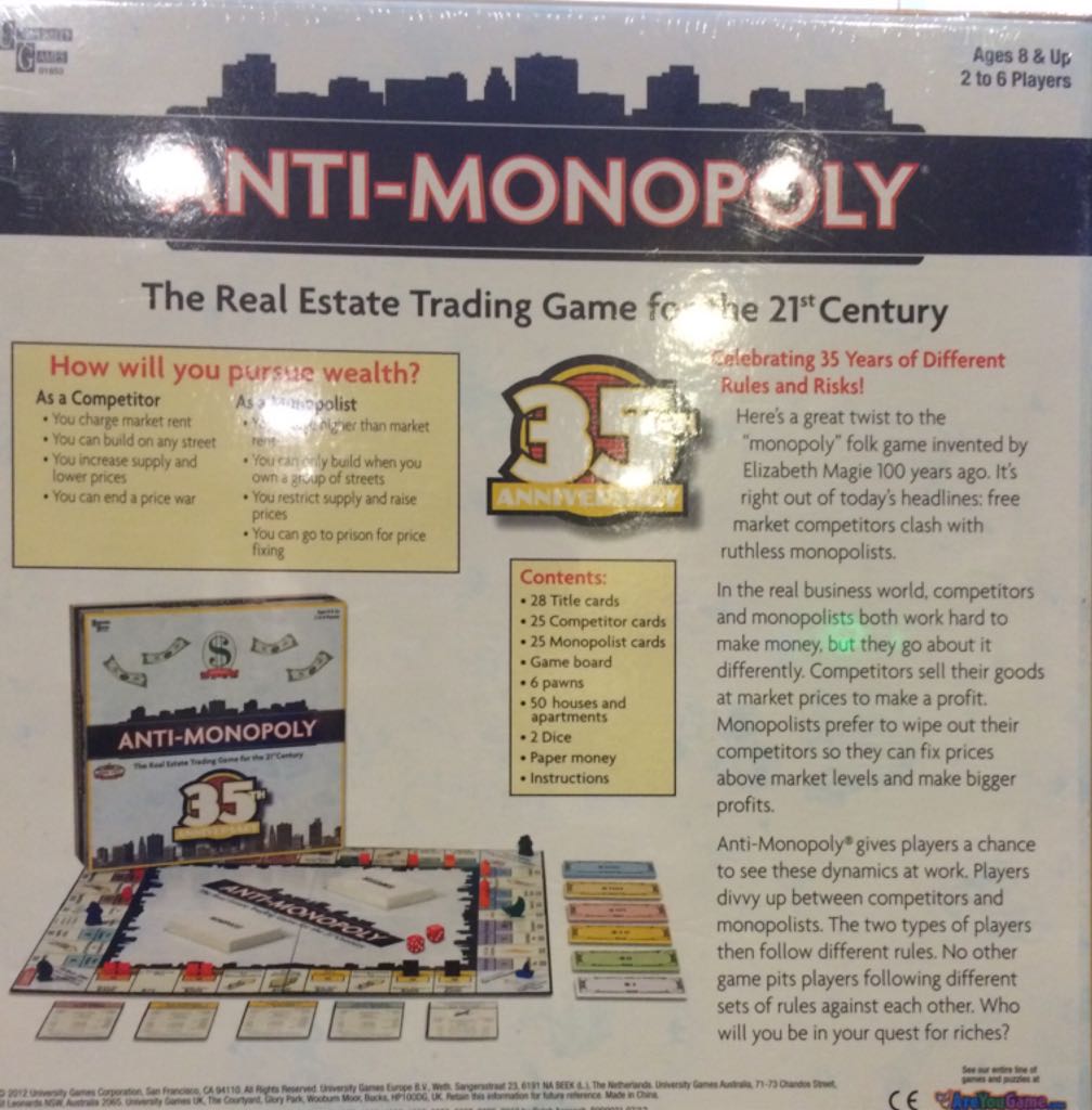 Anti-Monopoly  (2-6) board game collectible [Barcode 794764018530] - Main Image 2