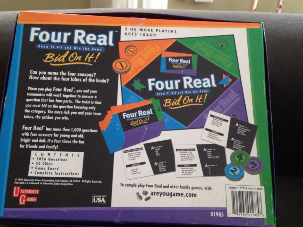 Four Real  (2-4 Teams or) board game collectible [Barcode 794764019858] - Main Image 2