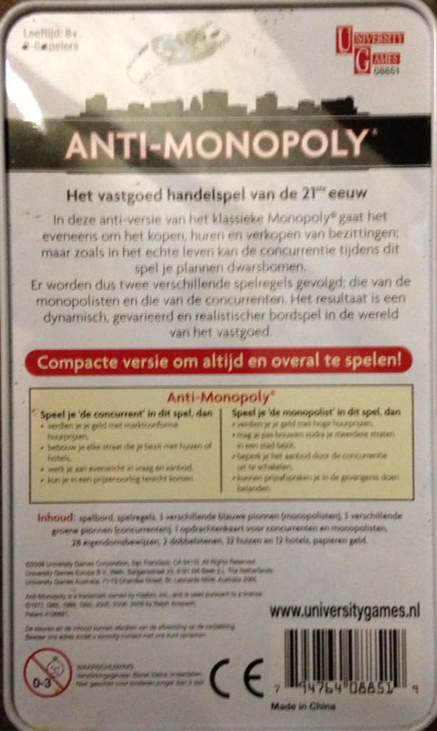 Anti-monopoly Travel  board game collectible [Barcode 794764088519] - Main Image 2