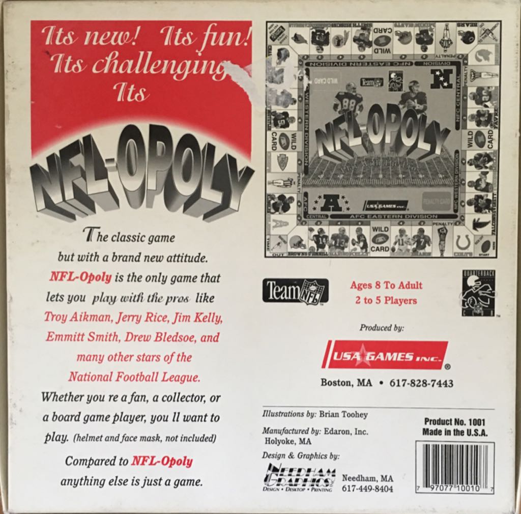 NFL-Opoly  (2-5) board game collectible [Barcode 797077100107] - Main Image 2
