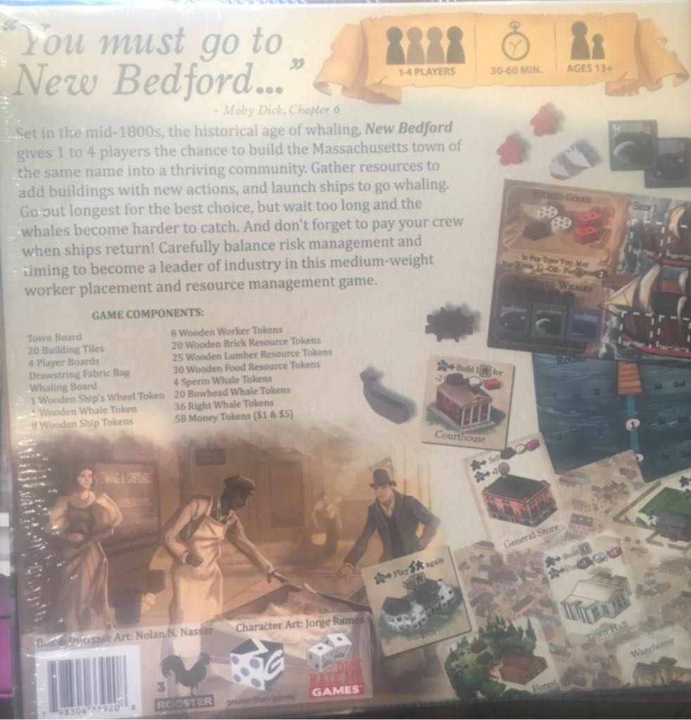 New Bedford - A Game Of Historic Whaling & Town Building  (1 - 4 Players Players) board game collectible [Barcode 798304339208] - Main Image 2