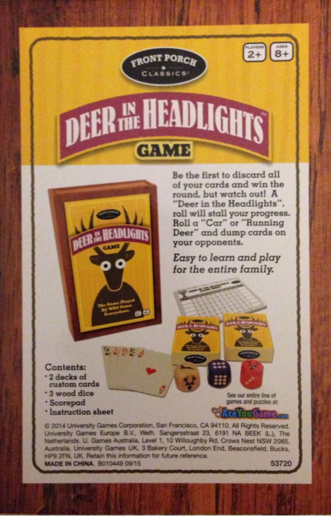 Deer In The Headlights  (2+) board game collectible [Barcode 802221537200] - Main Image 2