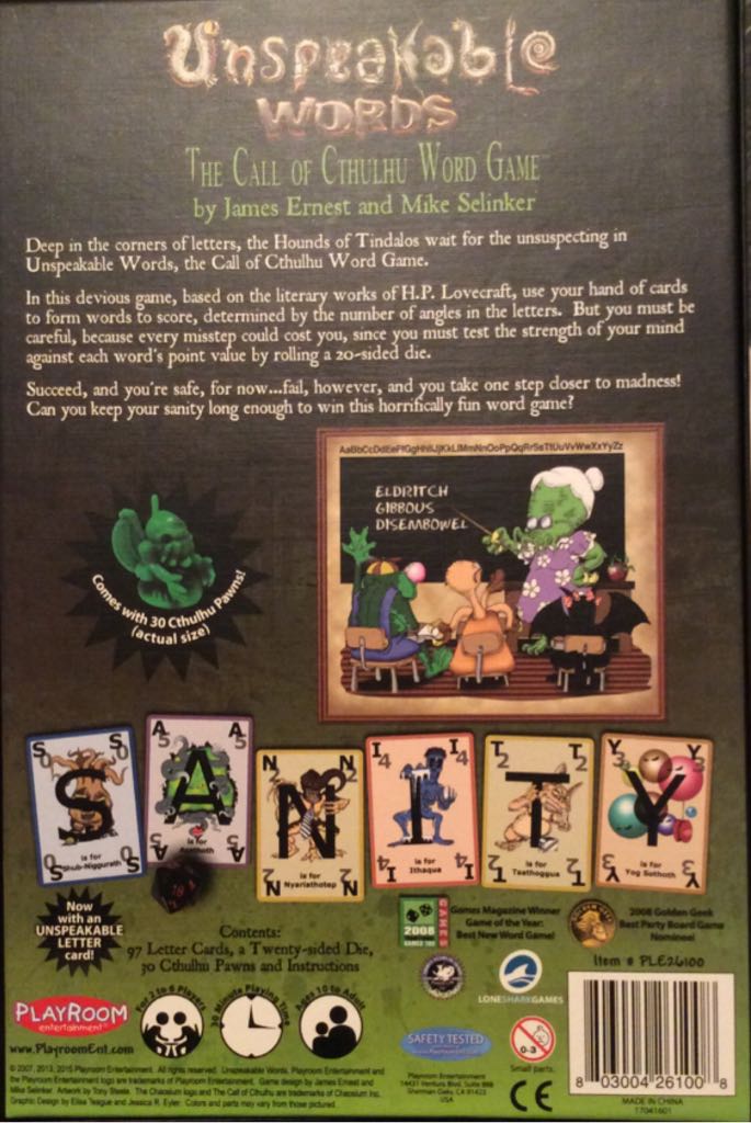 Unspeakable Words  (2-6) board game collectible [Barcode 803004261008] - Main Image 2