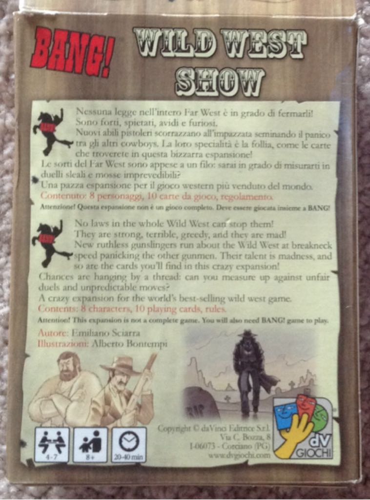 Bang! Wild West Show  (7) board game collectible [Barcode 8032611691027] - Main Image 2