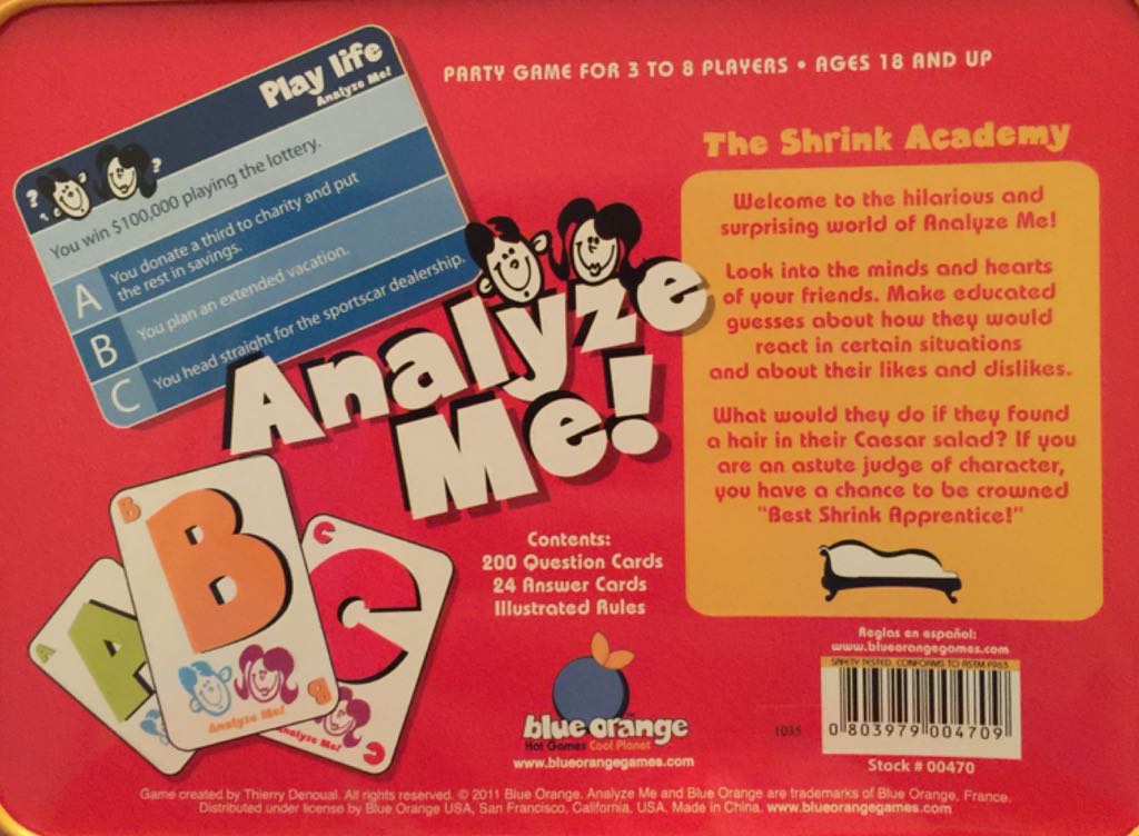 Analyze Me!  (8) board game collectible [Barcode 803979004709] - Main Image 2