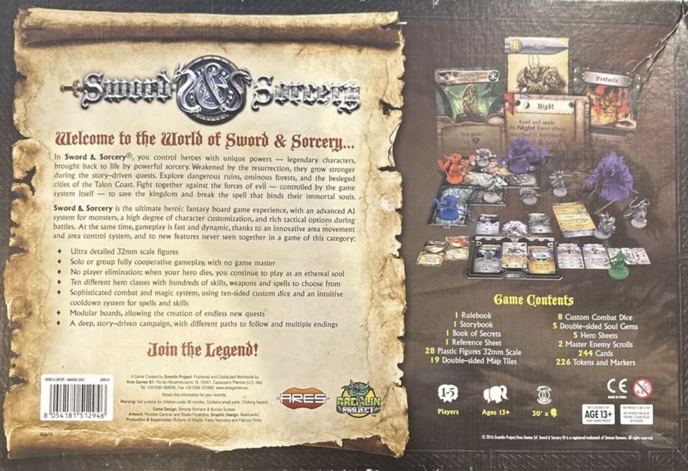 Sword & Sorcery: Immortal Souls  (1-5) board game collectible [Barcode 8054181512946] - Main Image 2