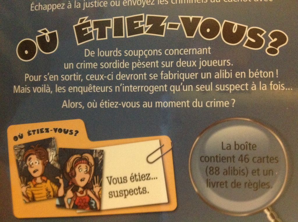 Où étiez-vous?  (5-20) board game collectible [Barcode 807658000051] - Main Image 2