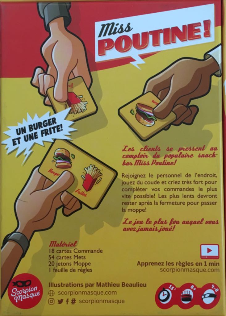 Miss Poutine !  (4-8) board game collectible [Barcode 807658000068] - Main Image 2