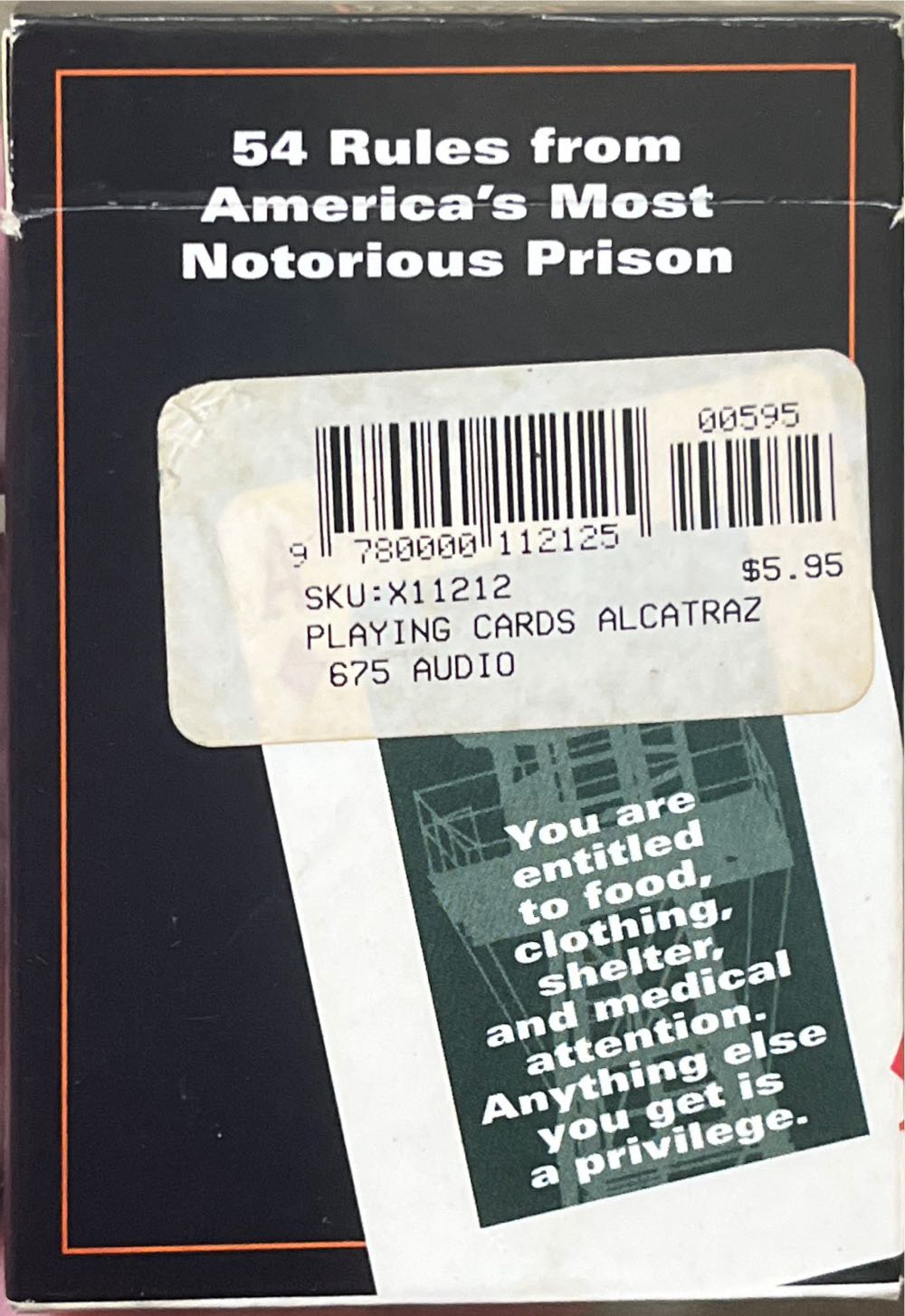 Alcatraz Rules And Regulations Playing Cards   board game collectible [Barcode 808980000900] - Main Image 2