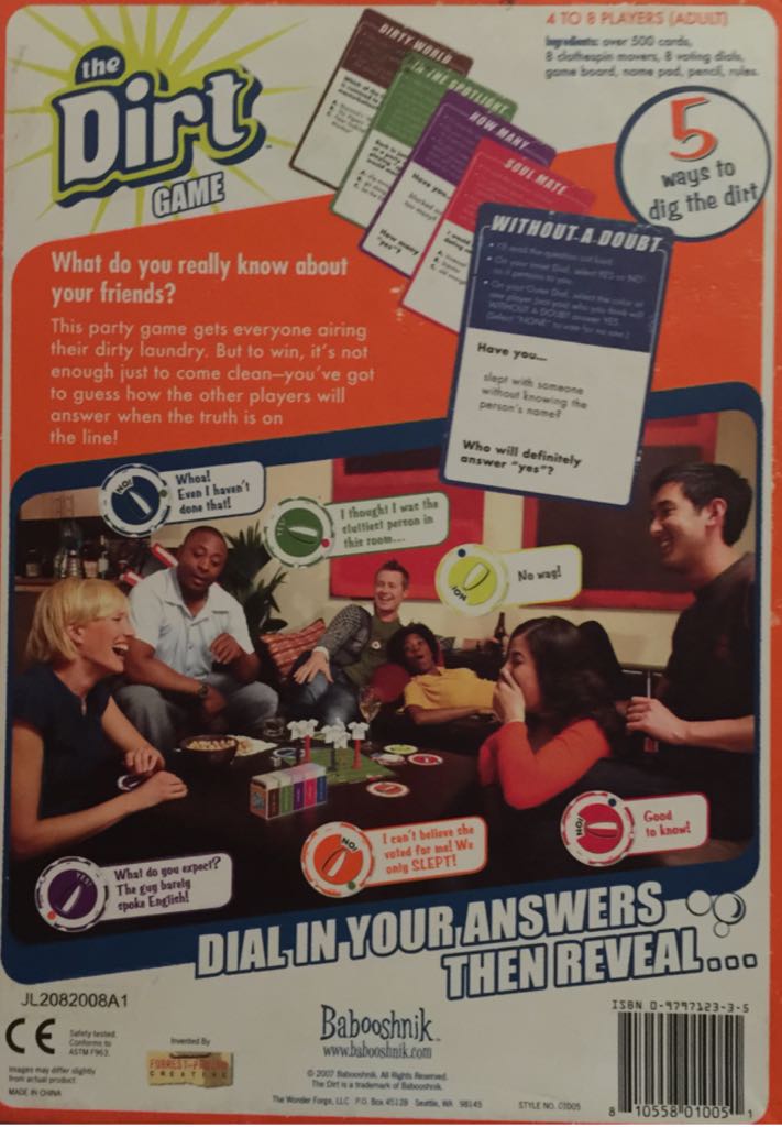 The Dirt Game  (8) board game collectible [Barcode 810558010051] - Main Image 2