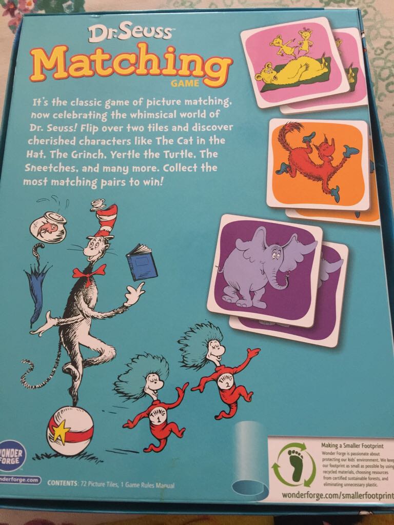 Dr Seuss Matching  (1+) board game collectible [Barcode 810558012116] - Main Image 2