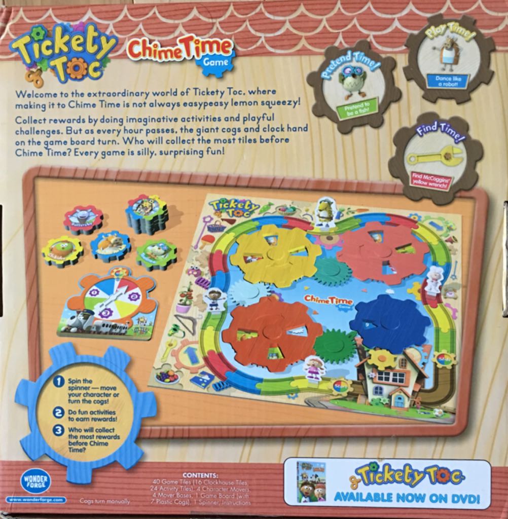 Tickety Toc Chime Time Game  (2-4) board game collectible [Barcode 810558012215] - Main Image 2