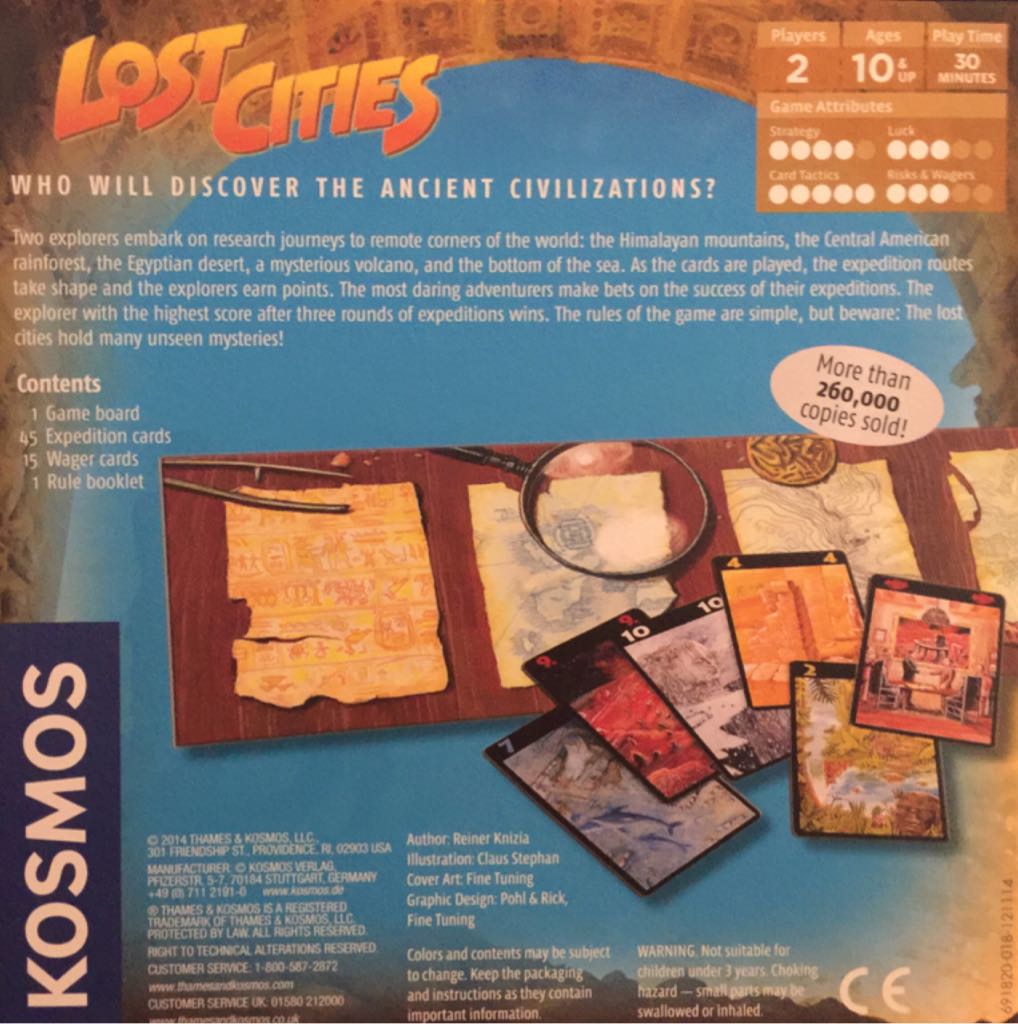Lost Cities  (2) board game collectible [Barcode 814743011632] - Main Image 2