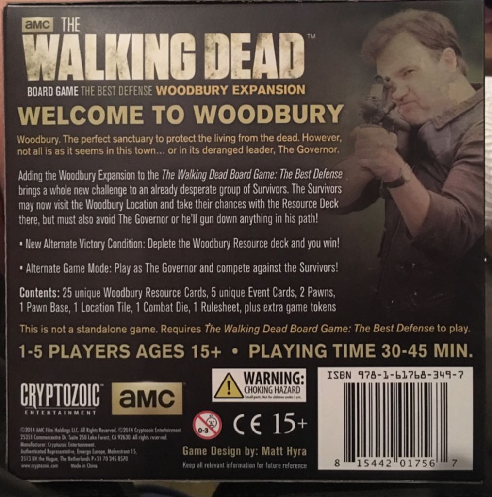 Walking Dead The Best Defense: Woodbury Expansion  (1-5) board game collectible [Barcode 815442017567] - Main Image 2