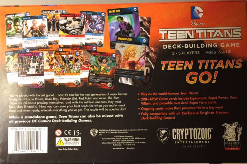 DC Deck-Building Game: Teen Titans  (2-5) board game collectible [Barcode 815442018618] - Main Image 2