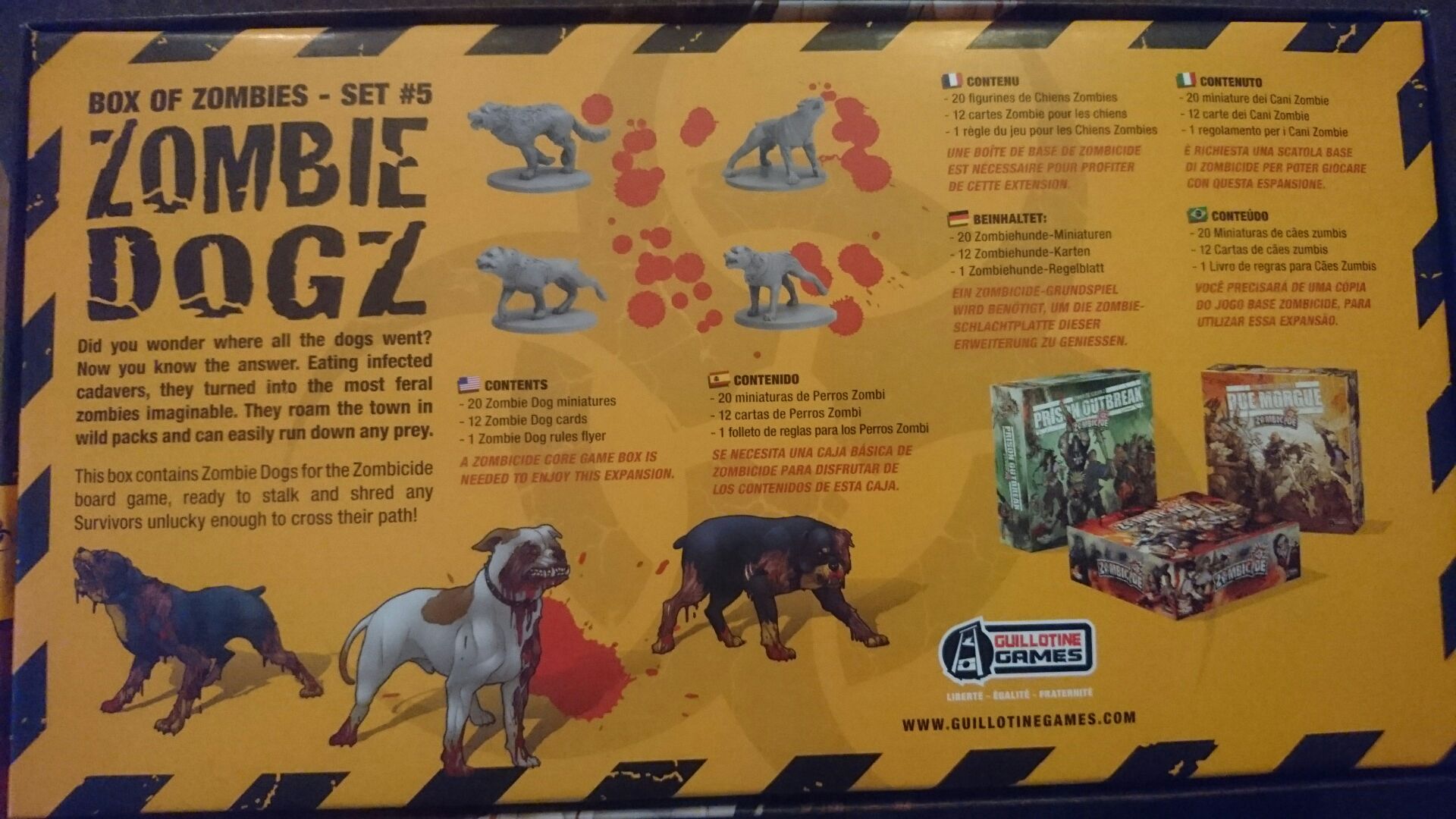 Zombicide: Modern: Box of Zombies - Set #5 Zombie Dogz  (1-6) board game collectible [Barcode 817009015641] - Main Image 2
