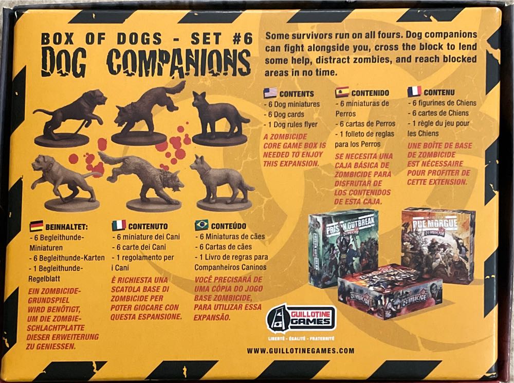 Box of Zombies #6 : Dog Companions  (1-6) board game collectible [Barcode 817009015658] - Main Image 2