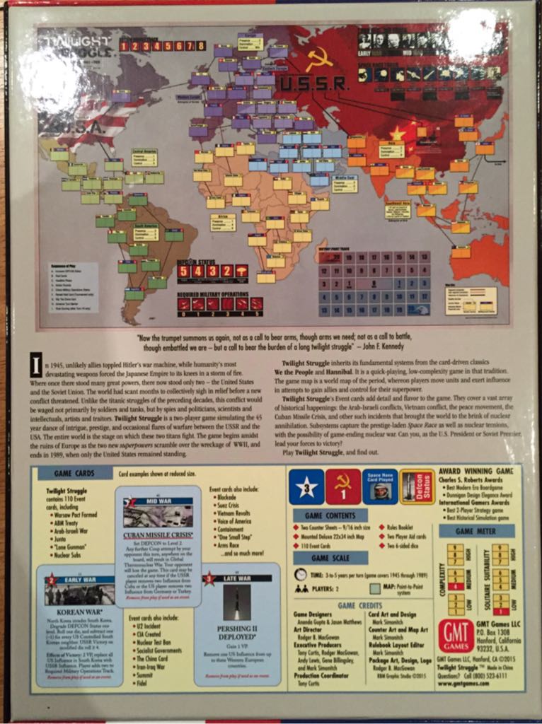 Twilight Struggle The Cold War, 1945-1989  (1-2) board game collectible [Barcode 817054010691] - Main Image 2