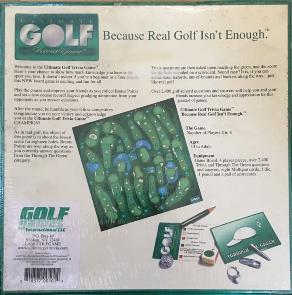 Ultimate Golf Trivia Game  (2-8) board game collectible [Barcode 818377001014] - Main Image 2