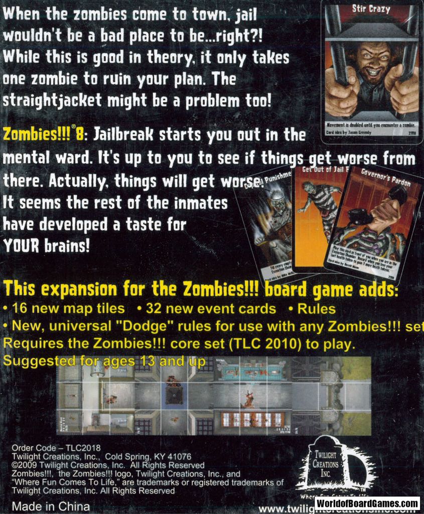 ZOMBIES!!!® 8: Jailbreak!  (2-6) board game collectible [Barcode 823973020185] - Main Image 2