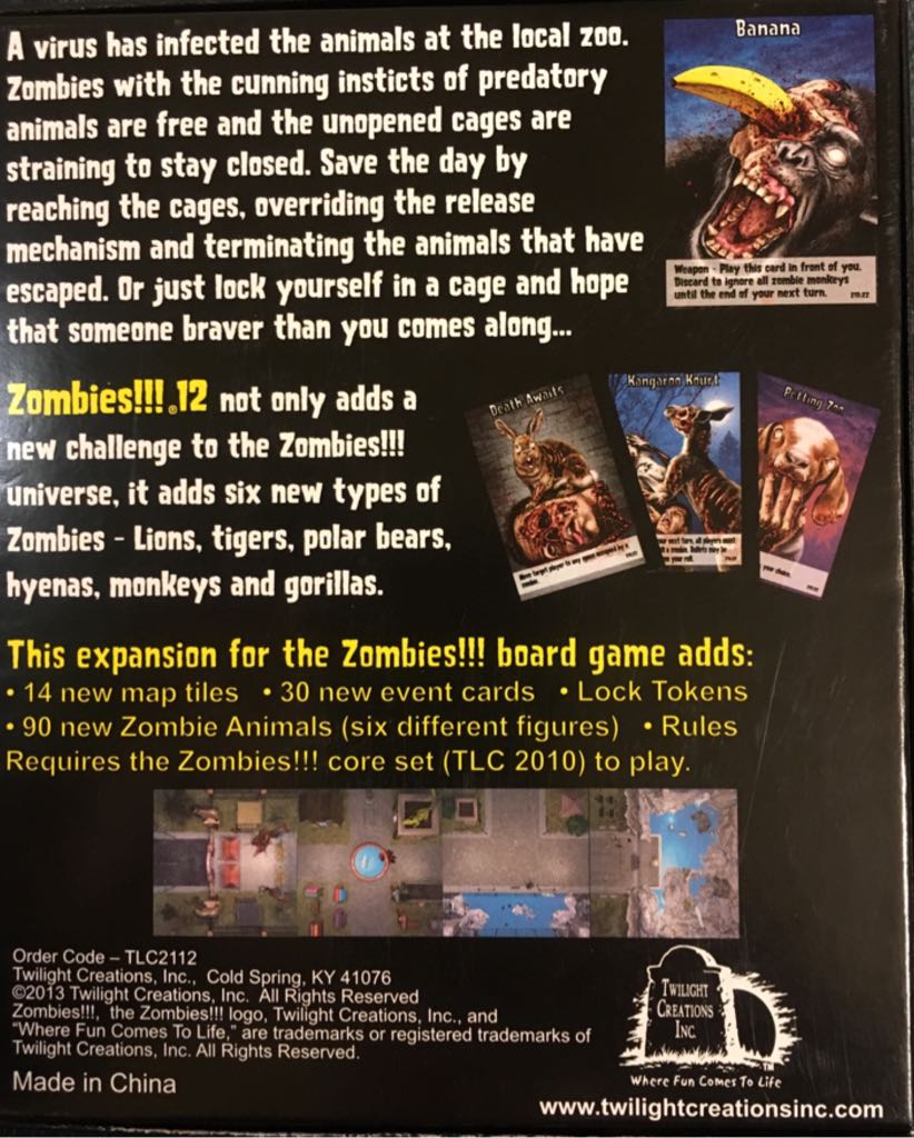 ZOMBIES!!!® 12: Zombie Zoo  (2-6) board game collectible [Barcode 823973021120] - Main Image 2