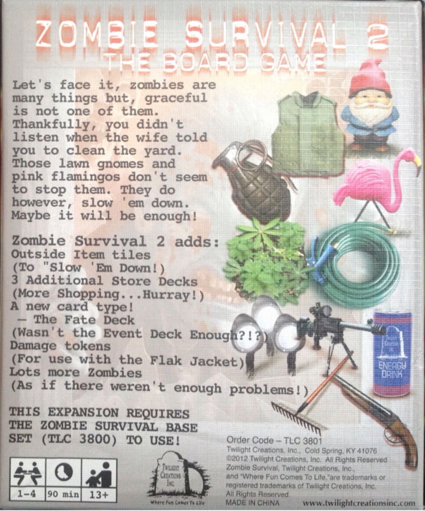 Zombie Survival 2: The Board Game  (1-4) board game collectible [Barcode 823973038012] - Main Image 2