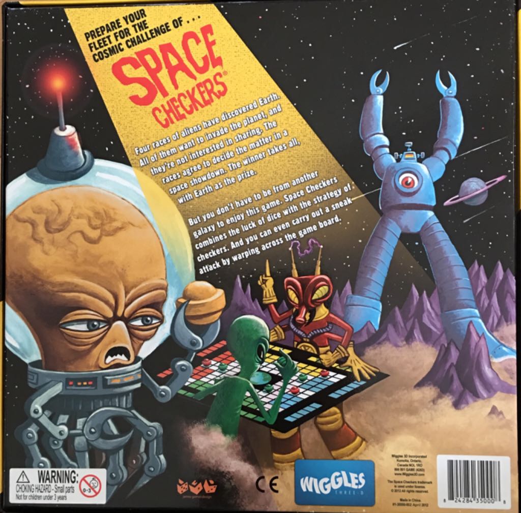 Space Checkers  (2-4) board game collectible [Barcode 824284350008] - Main Image 2