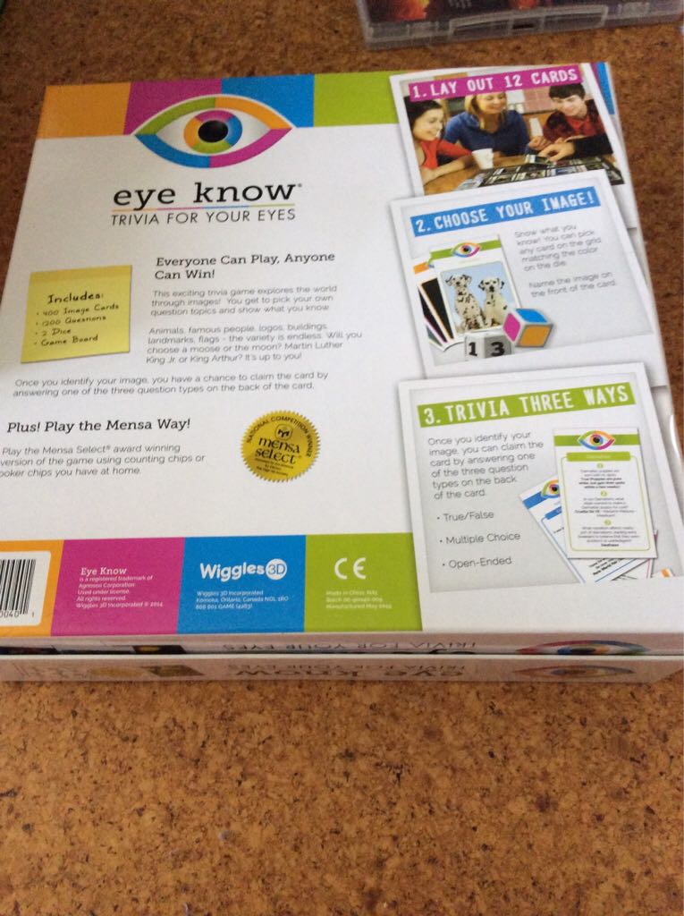 Eye Know: Trivia for Your Eyes  (2+) board game collectible [Barcode 824284900401] - Main Image 2