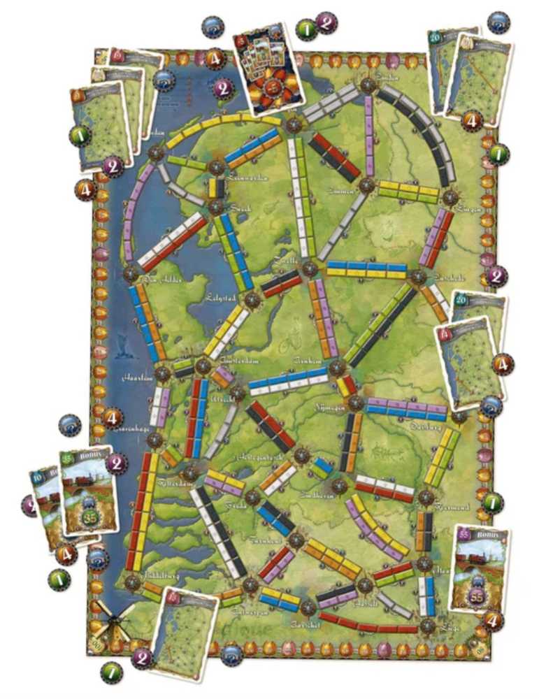 Ticket To Ride: Map 4- Nederland  (2-5) board game collectible [Barcode 824962877766] - Main Image 3