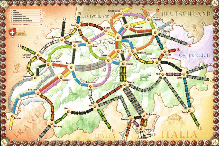 Ticket To Ride: India + Switzerland  (2-4) board game collectible [Barcode 824968117743] - Main Image 4