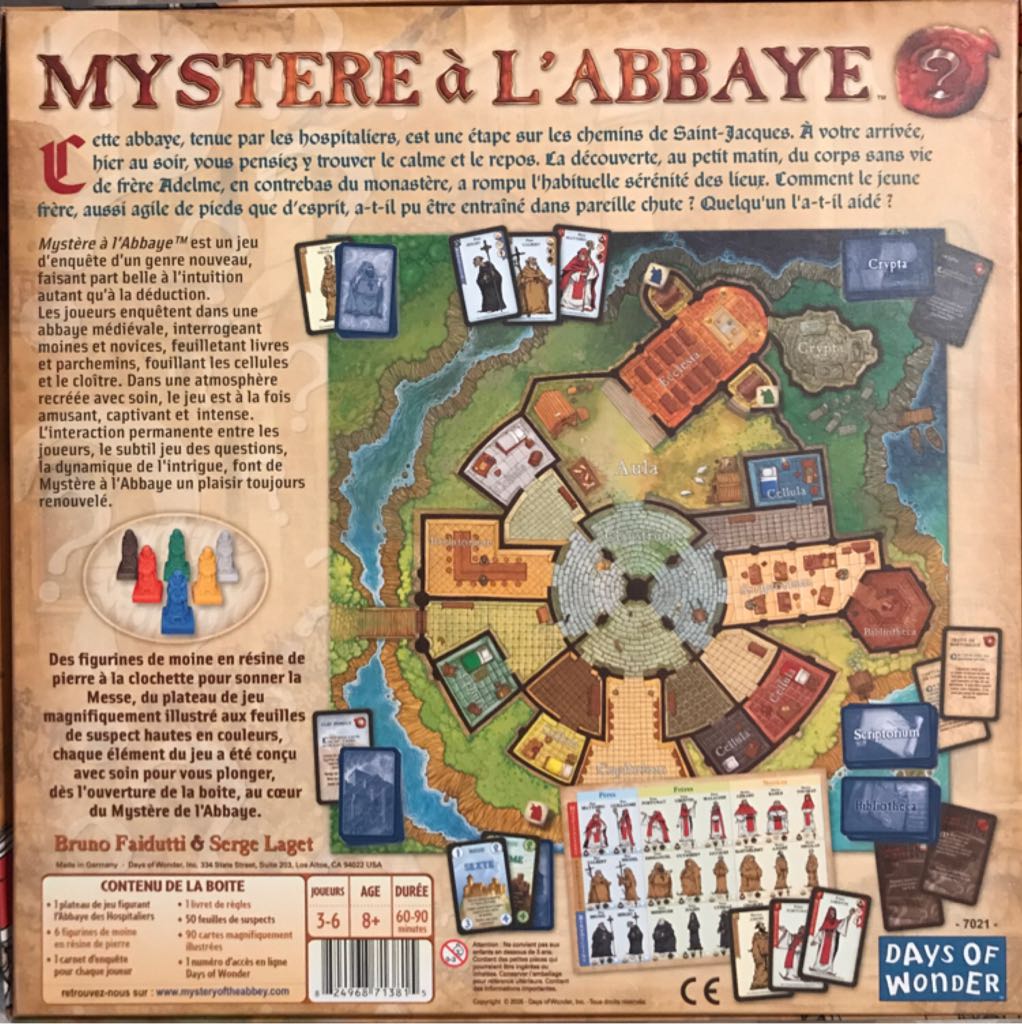 Mystère à l’Abbaye   (3-6) board game collectible [Barcode 824968713815] - Main Image 2